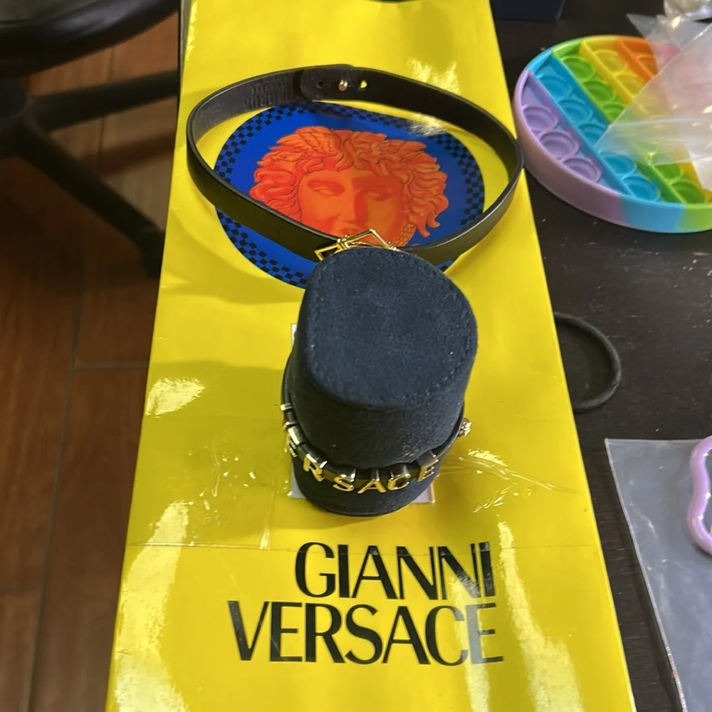 Versus Versace Black‎ Leather necklace